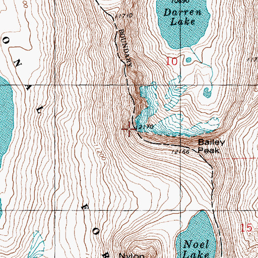 Topographic Map of Baily Peak, WY