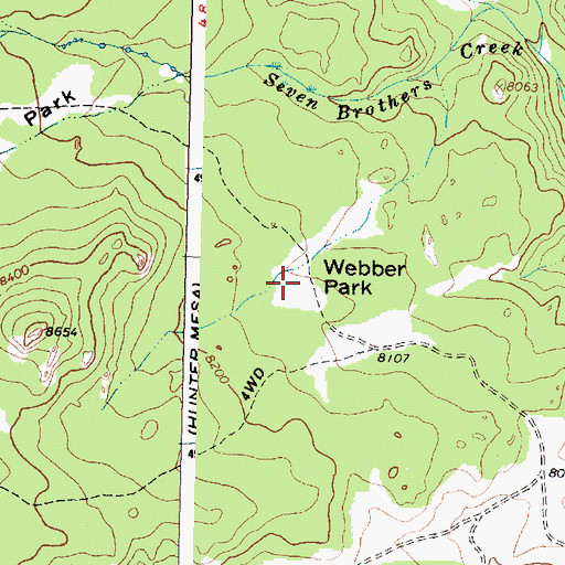 Topographic Map of Webber Park, WY