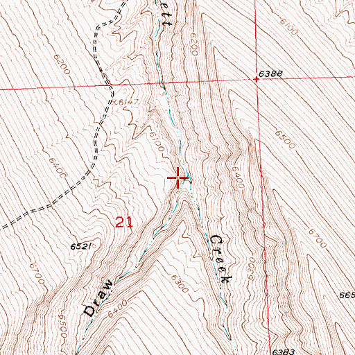 Topographic Map of Weiser Draw, WY
