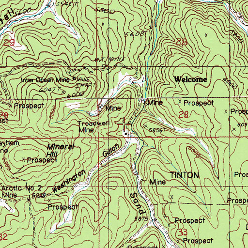 Topographic Map of Welcome, WY
