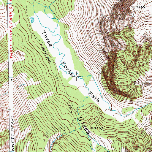Topographic Map of Wells Creek, WY