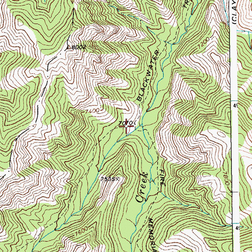 Topographic Map of West Fork Blackwater Creek, WY