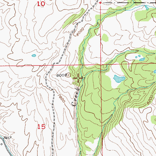Topographic Map of West Fork Sixmile Creek, WY