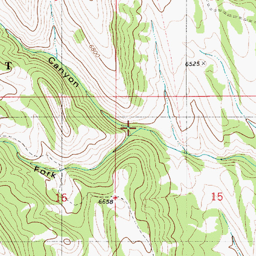 Topographic Map of West Fork Water Canyon, WY