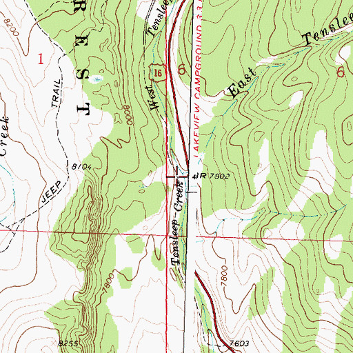 Topographic Map of West Tensleep Creek, WY