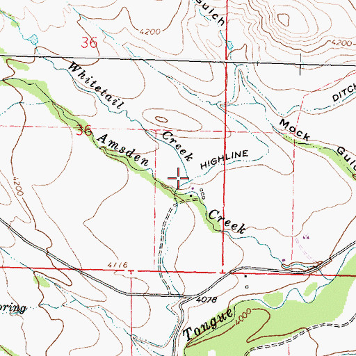 Topographic Map of Whitetail Creek, WY