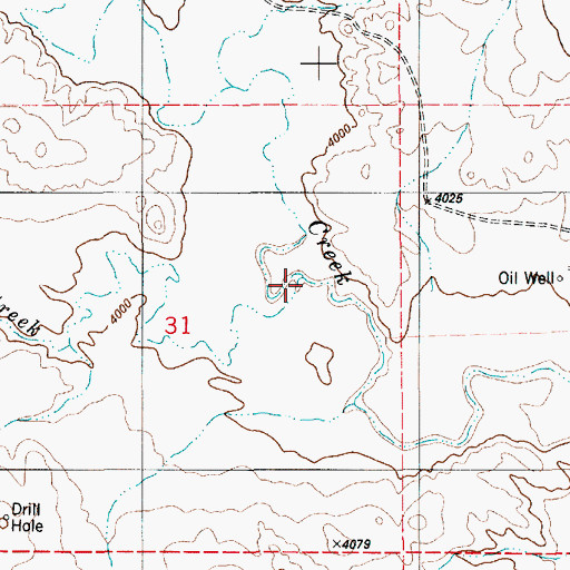 Topographic Map of Wildcat Creek, WY