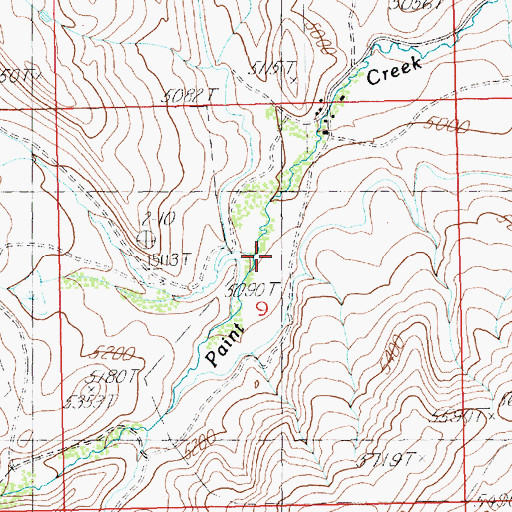 Topographic Map of Willow Creek, WY