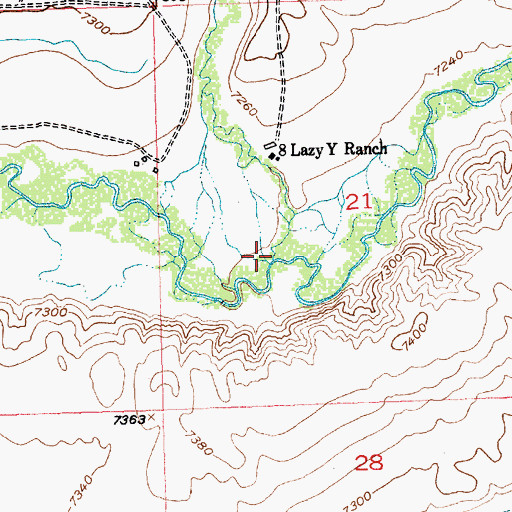 Topographic Map of Willow Creek, WY