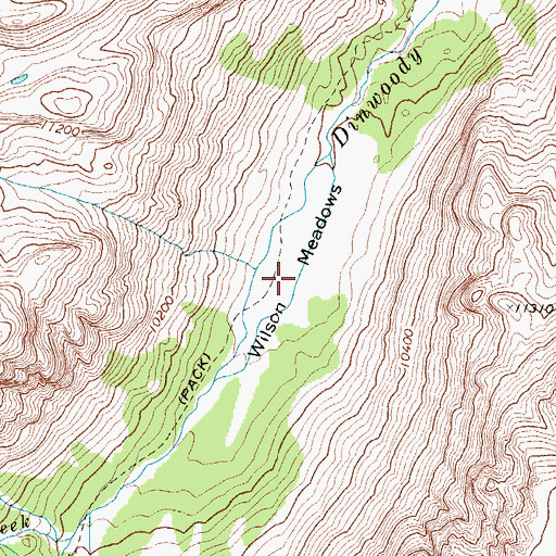 Topographic Map of Wilson Meadows, WY