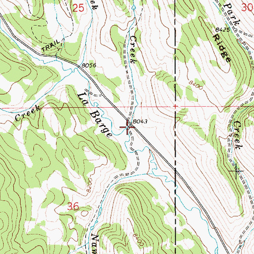 Topographic Map of Witherspoon Creek, WY