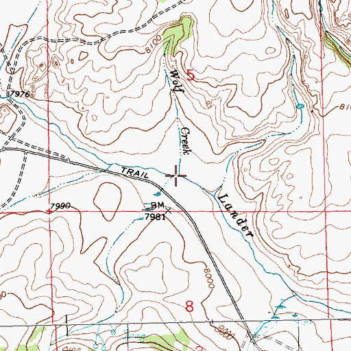 Topographic Map of Wolf Creek, WY