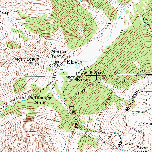 Topographic Map of Wolf Shaft, WY