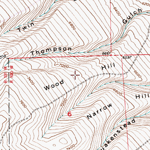 Topographic Map of Wood Hill, WY