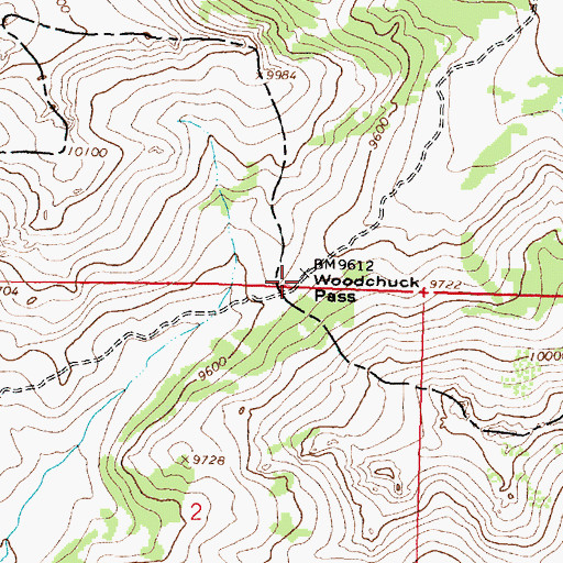Topographic Map of Woodchuck Pass, WY