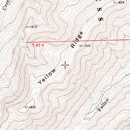 Topographic Map of Yellow Ridge, WY