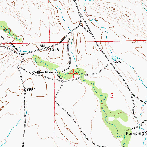 Topographic Map of Little Dry Creek, WY