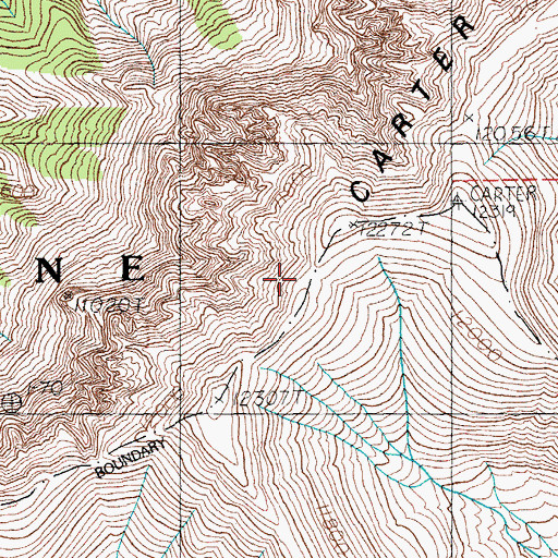 Topographic Map of Carter Mountain, WY