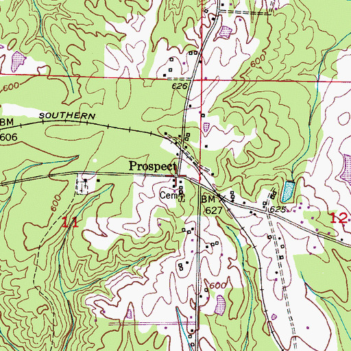 Topographic Map of Prospect, AL