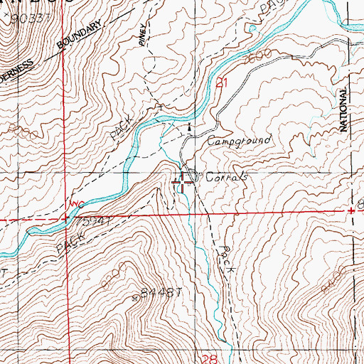 Topographic Map of Jack Creek Trail, WY