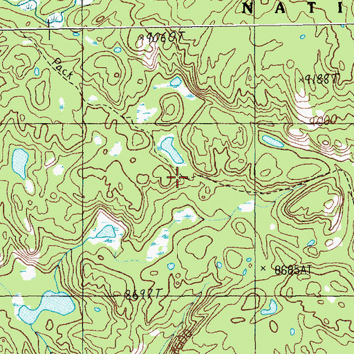Topographic Map of Copeland Lake Trail, WY