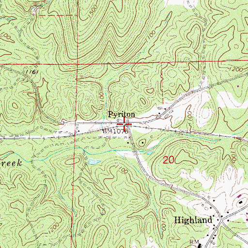 Topographic Map of Pyriton, AL