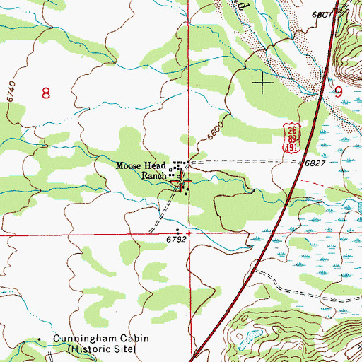 Topographic Map of Elk, WY