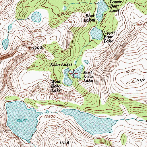 Topographic Map of East Echo Lake, WY