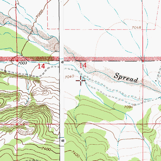 Topographic Map of Coal Creek, WY