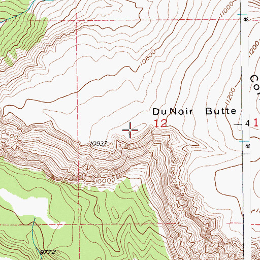 Topographic Map of Du Noir Butte, WY