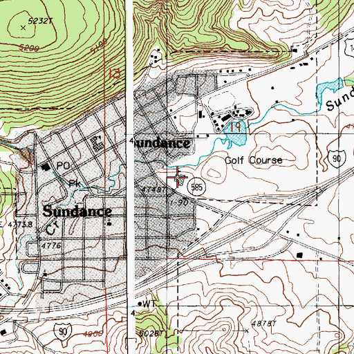 Topographic Map of Sundance Elementary School, WY