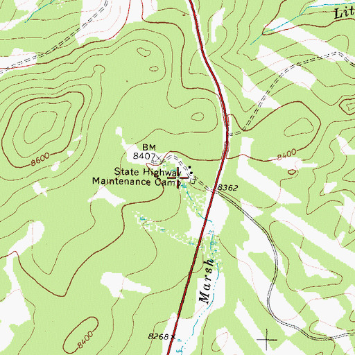 Topographic Map of State Highway Maintenance Camp, WY