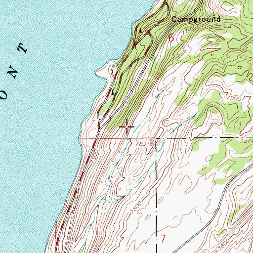 Topographic Map of Fremont Lake Campground, WY