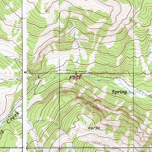 Topographic Map of Spring Creek Falls, WY