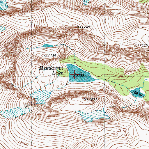 Topographic Map of Mendarrin Lake, WY