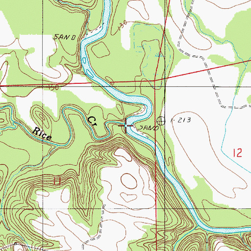 Topographic Map of Rice Creek, AL