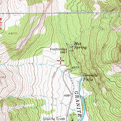 Topographic Map of Granite Hot Springs, WY