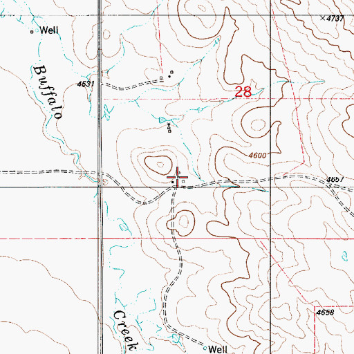 Topographic Map of Barr Ranch, WY
