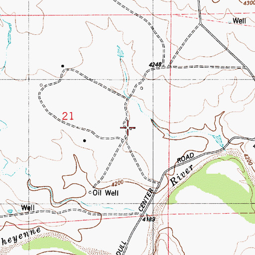 Topographic Map of Bernard Ranch, WY
