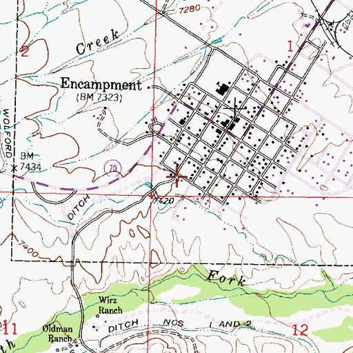 Topographic Map of Hayden Ranger Station, WY