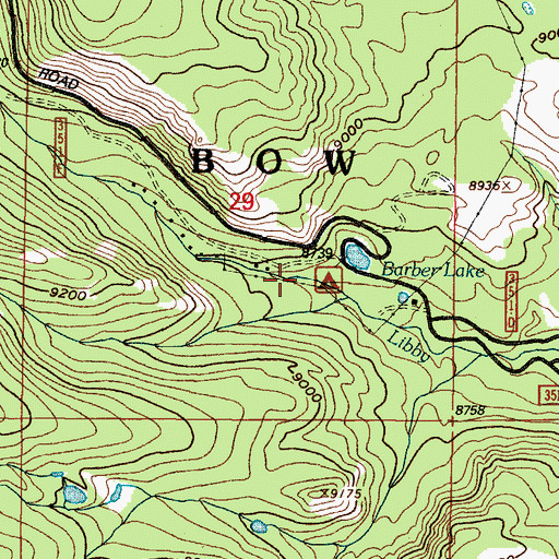 Topographic Map of Barber Lake Picnic Ground, WY