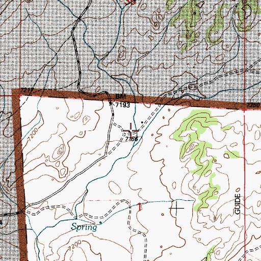 Topographic Map of Burnett Cow Camp, WY