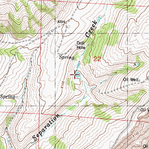 Topographic Map of Beaver Pond, WY