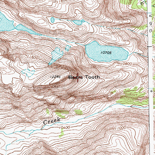 Topographic Map of Bears Tooth, WY