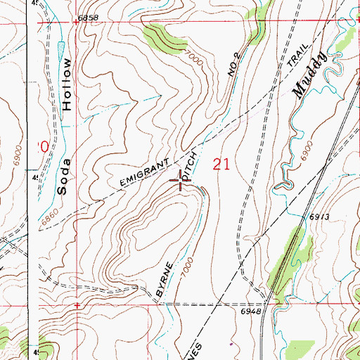 Topographic Map of Byrne Ditch Number 2, WY