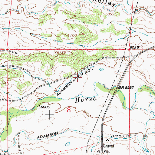 Topographic Map of Adamson Ditch Number 1, WY