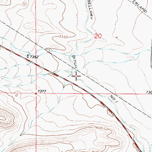 Topographic Map of Bellamy Ditch Number 1, WY