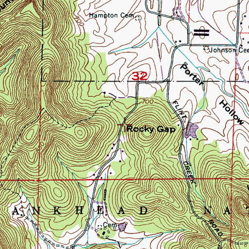 Topographic Map of Rocky Gap, AL