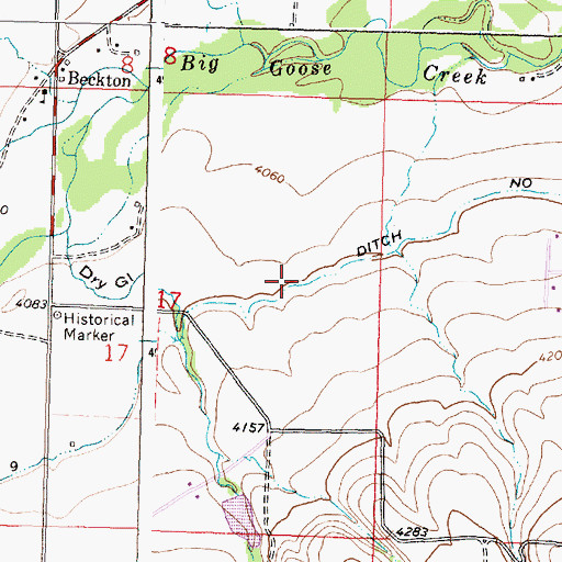 Topographic Map of Ditch Number 9, WY