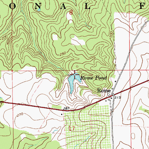 Topographic Map of Rome Pond, AL
